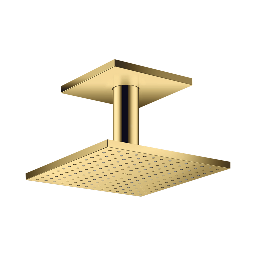 Hansgrohe 35312991 Axor Showerhead 250 Square 2-Jet with Ceiling Connection Polished Gold Optic