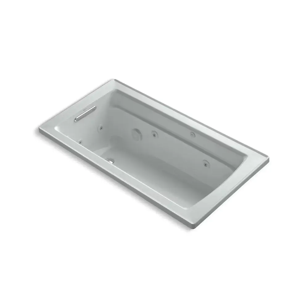 Kohler 1122-H-95 Archer 60" x 32" Drop-in Whirlpool Bath With Heater Ice Grey
