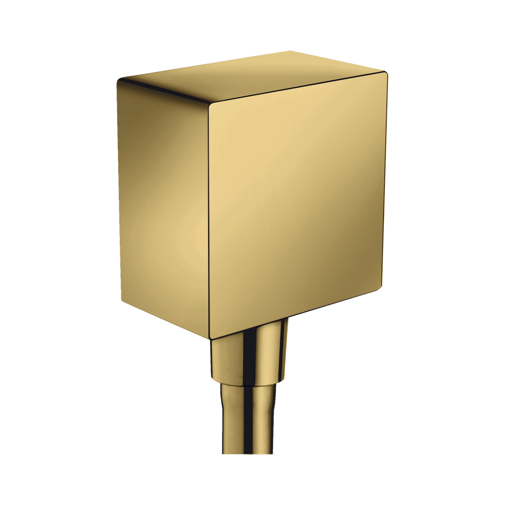 Hansgrohe 36732991 Axor Wall Outlet Square With Check Valves Polished Gold Optic
