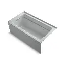 Kohler 1122-HL-95 Archer 60" x 32" Alcove Heated Whirlpool Bath Left Drain Ice Grey
