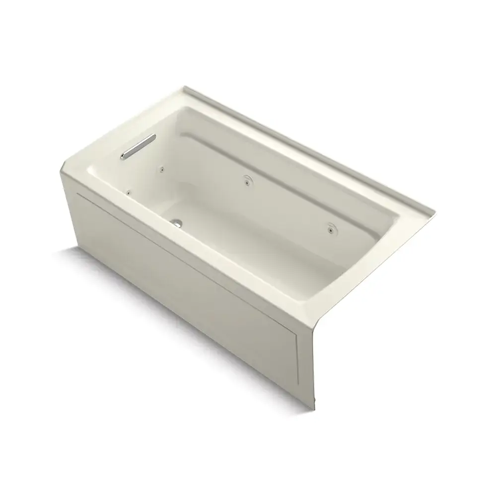 Kohler 1122-HR-96 Archer 60" x 32" Alcove Heated Whirlpool Bath Right Drain Biscuit