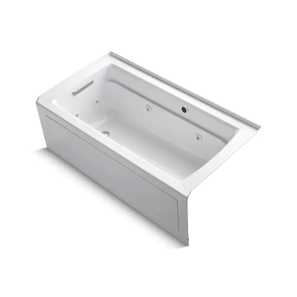 Kohler 1122-LAW-0 Archer 60" x 32" Alcove Whirlpool Heated Bath Left Drain White