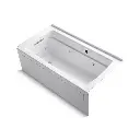 Kohler 1122-LAW-0 Archer 60" x 32" Alcove Whirlpool Heated Bath Left Drain White