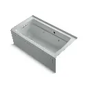 Kohler 1122-LAW-95 Archer 60" x 32" Alcove Whirlpool Heated Bath Left Drain Ice Grey