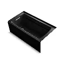 Kohler 1122-RAW-7 Archer 60" x 32" Alcove Whirlpool Heated Bath Right Drain Black