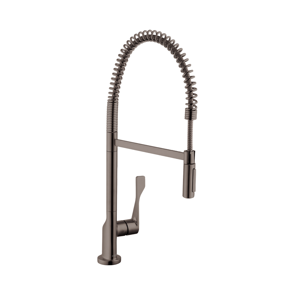 Hansgrohe 39840341 Axor Citterio Semi-Pro 2-Spray Kitchen Faucet Brushed Black Chrome