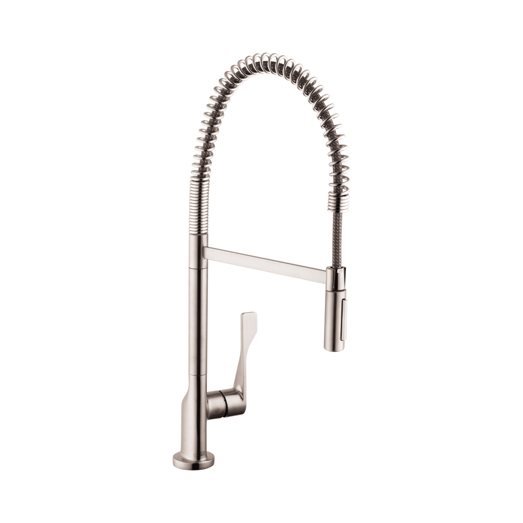 Hansgrohe 39841801 Axor Citterio Semi-Pro 2-Spray Kitchen Faucet Steel Optic