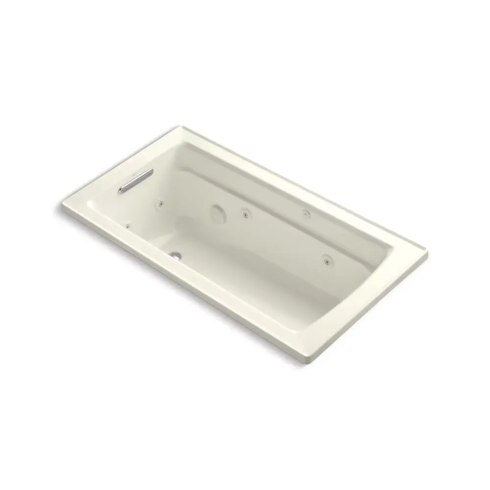 Kohler 1122-W1-96 Archer 60" x 32" Drop-in Whirlpool Heated Surface Bath Biscuit