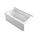 Kohler 1122-XGHLA-0 Archer 60" x 32" Alcove Heated Bubble Massage Bath Left Drain White