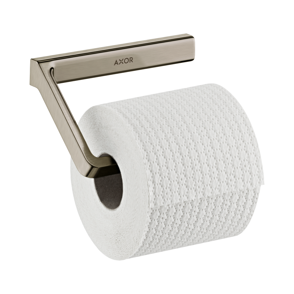 Hansgrohe 42846820 Axor Universal Softsquare Toilet Paper Holder Without Cover Brushed Nickel