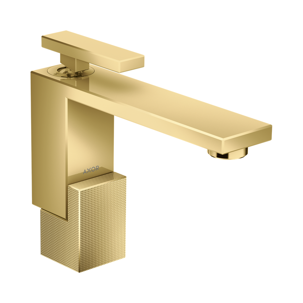 Hansgrohe 46011991 Axor Edge Single Hole Faucet 130 Diamond Cut Polished Gold Optic