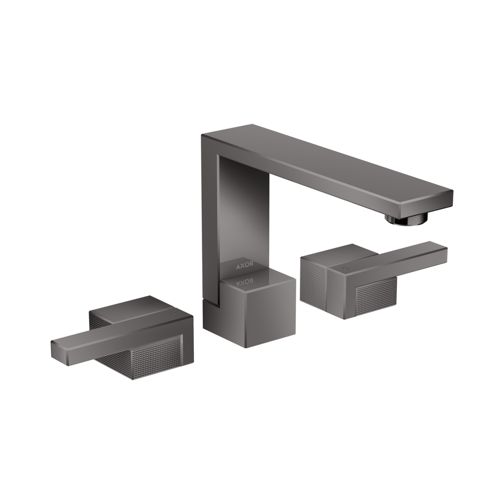 Hansgrohe 46051331 Axor Edge Widespread Faucet 130 Diamond Cut Polished Black Chrome