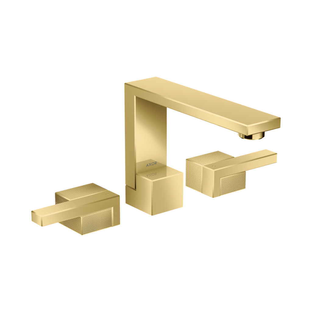 Hansgrohe 46051991 Axor Edge Widespread Faucet 130 Diamond Cut Polished Gold Optic