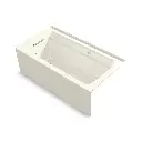 Kohler 1122-XGHRA-96 Archer 60" x 32" Alcove Heated Bubble Massage Bath Right Drain Biscuit
