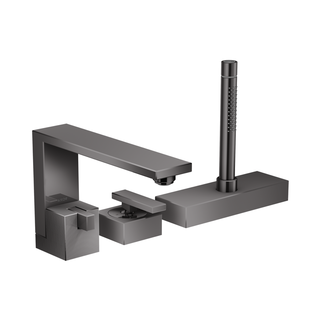 Hansgrohe 46431331 Axor Edge 3-Hole Roman Tub Set Trim Polished Black Chrome