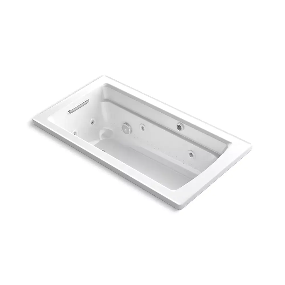 Kohler 1122-XHGH-0 Archer 60" x 32" Drop-in Heated Bubble Massage Air Bath Whirlpool White