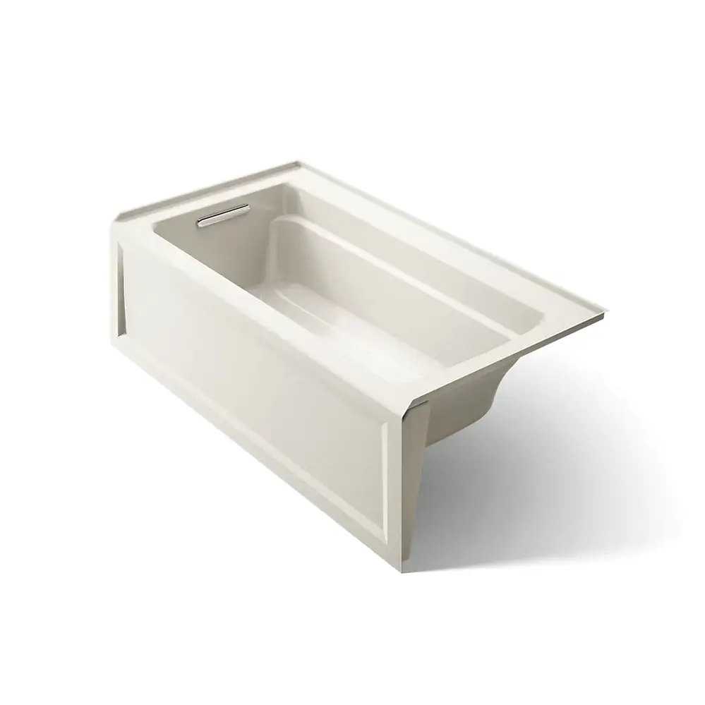 Kohler 1123-RAW-96 Archer 60" x 32" Alcove Bath Heated Surface Right Drain Biscuit