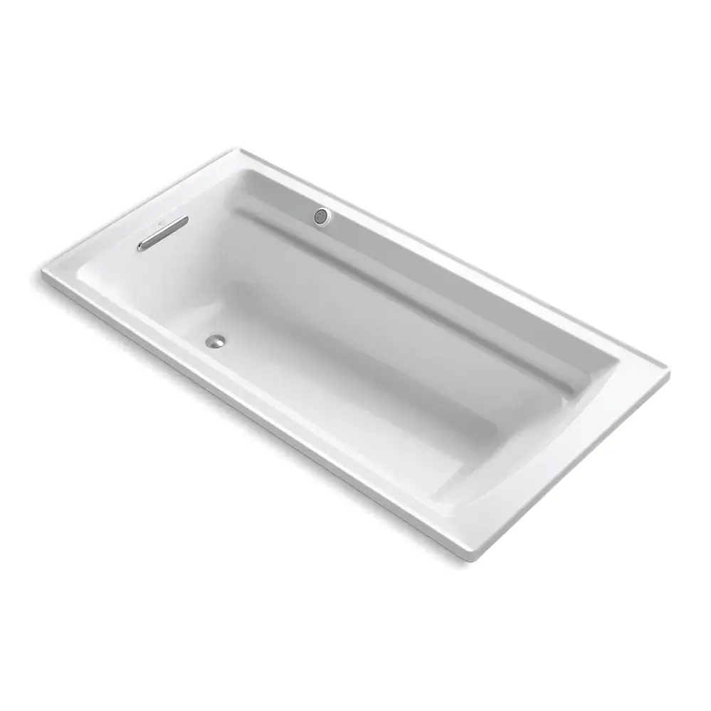 Kohler 1124-GH-0 Archer 72" x 36" Drop-in Heated Bubble Massage Air Bath White