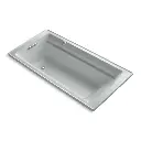 Kohler 1124-GH-95 Archer 72" x 36" Drop-in Heated Bubble Massage Air Bath Ice Grey