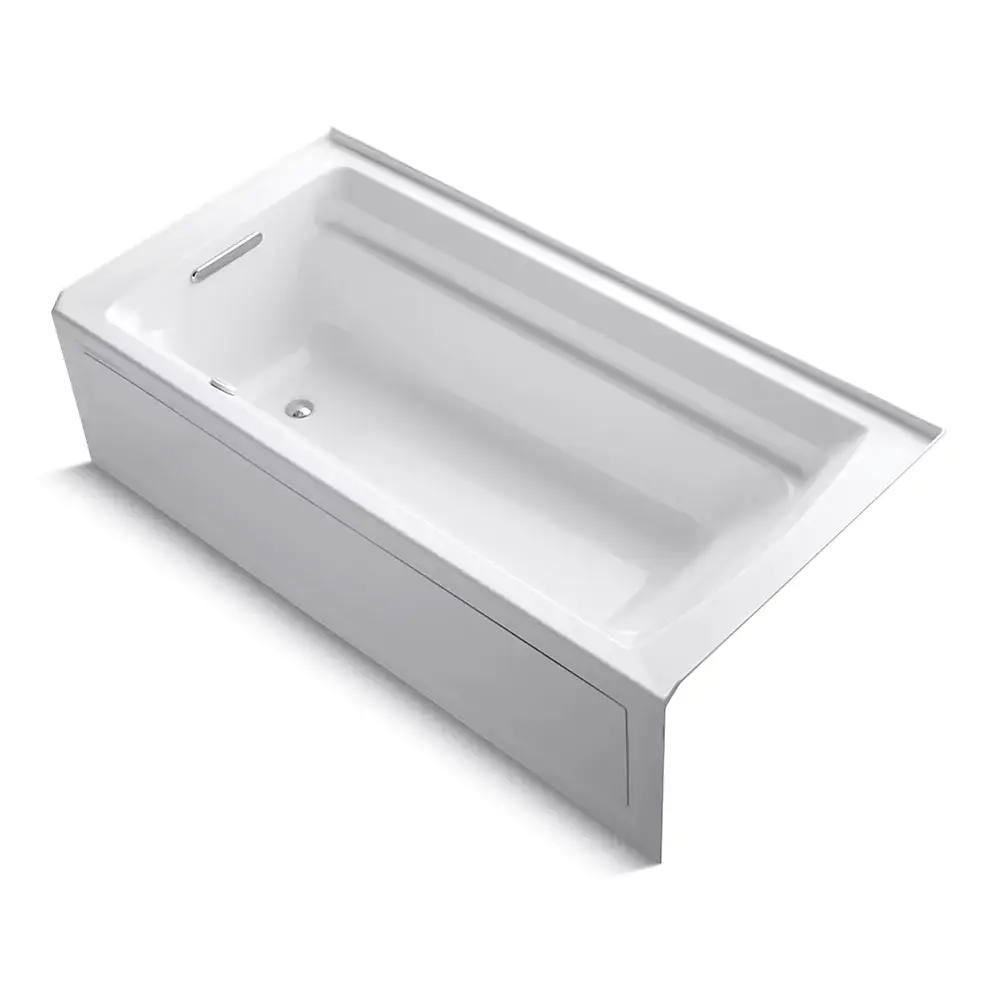 Kohler 1124-GHLA-0 Archer 72" x 36" Alcove Heated Bubble Massage Air Bath Left Drain White