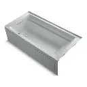 Kohler 1124-GHLA-95 Archer 72" x 36" Alcove Heated Bubble Massage Air Bath Left Drain Ice Grey