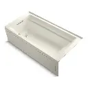 Kohler 1124-GHLA-96 Archer 72" x 36" Alcove Heated Bubble Massage Air Bath Left Drain Biscuit