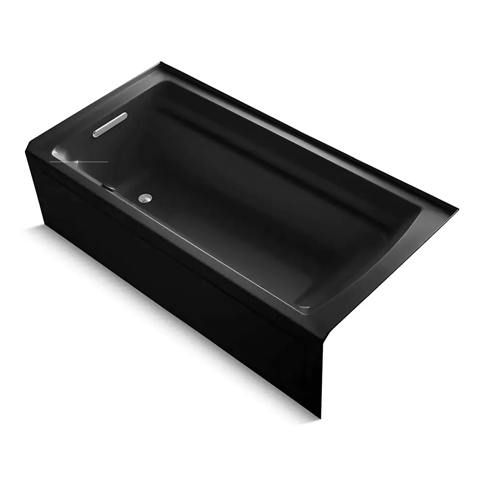Kohler 1124-GHLAW-7 Archer 72" x 36" Alcove Heated Bubble Massage Air Bath Left Drain Black