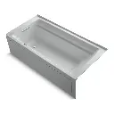 Kohler 1124-GHLAW-95 Archer 72" x 36" Alcove Heated Bubble Massage Air Bath Left Drain Ice Grey