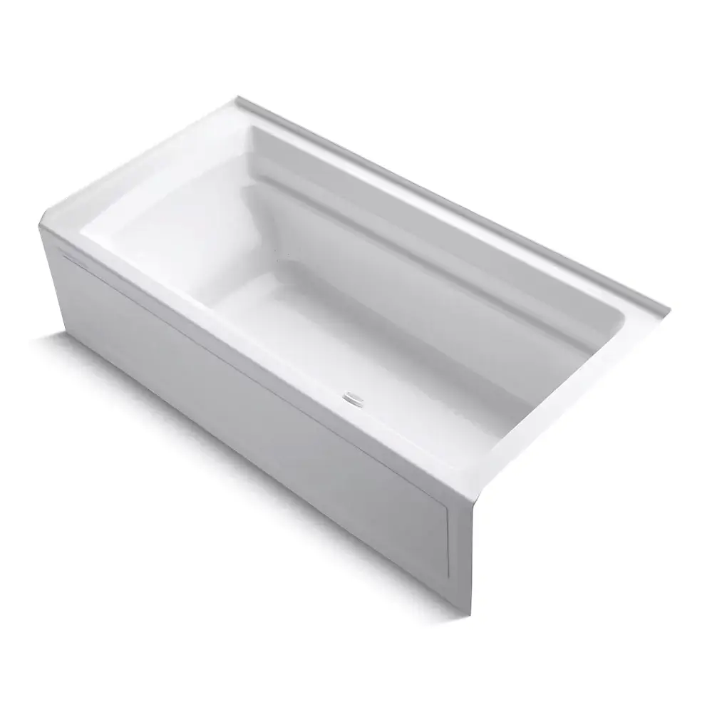 Kohler 1124-GHRAW-0 Archer 72" x 36" Alcove Heated Bubble Massage Air Bath Right Drain White