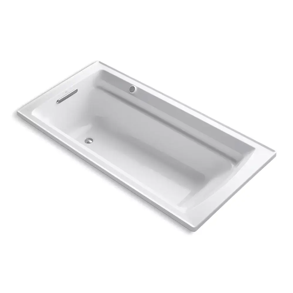 Kohler 1124-GHW-0 Archer 72" x 36" Drop-in Heated Bubble Massage Air Bath White