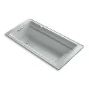 Kohler 1124-GHW-95 Archer 72" x 36" Drop-in Heated Bubble Massage Air Bath Ice Grey