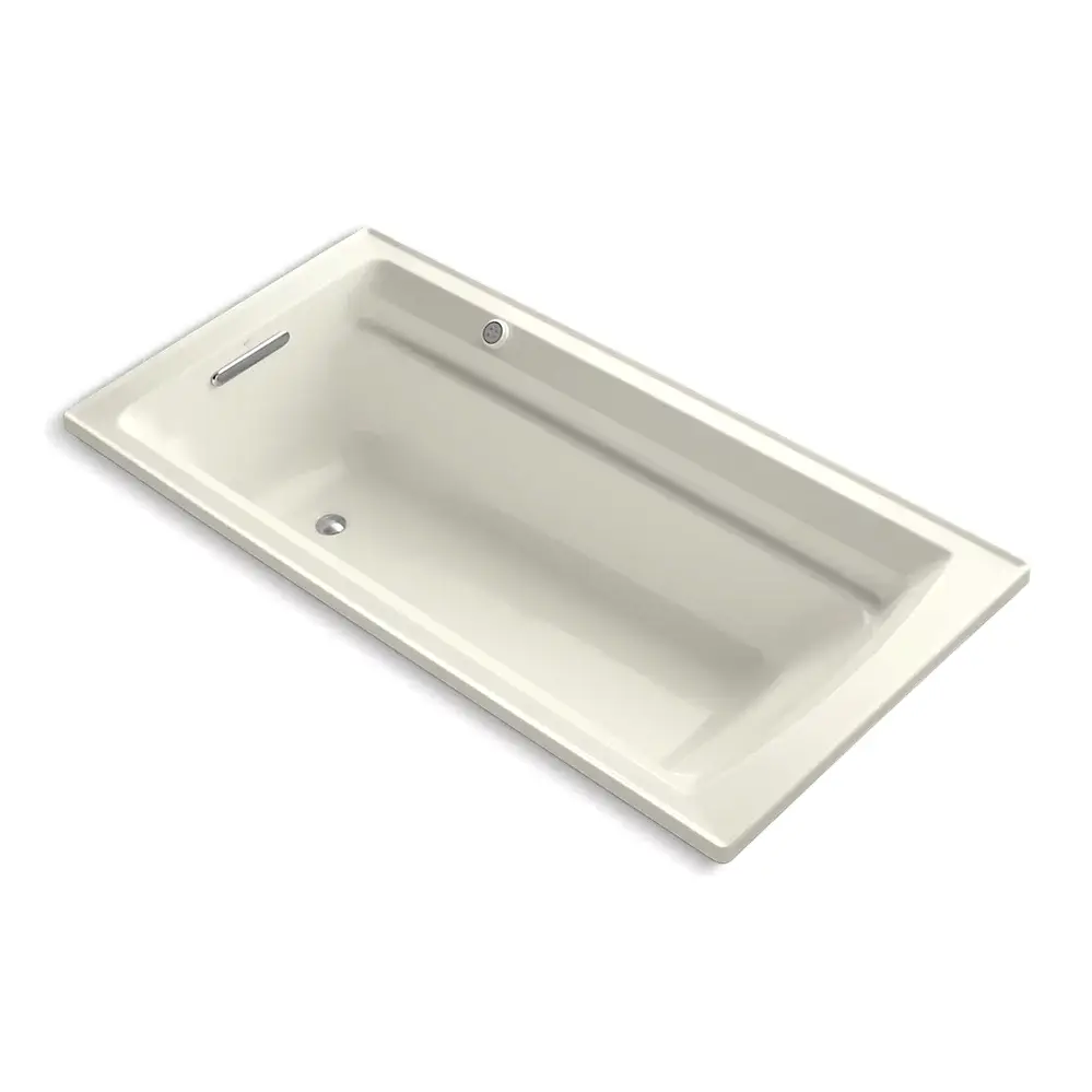 Kohler 1124-GHW-96 Archer 72" x 36" Drop-in Heated Bubble Massage Air Bath Biscuit