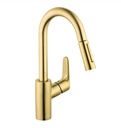 Hansgrohe 04506251 Focus Prep Kitchen Pull-Down Faucet Brushed Gold Optic
