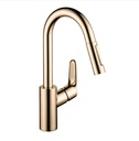 Hansgrohe 04506831 Focus Prep Kitchen Pull-Down Faucet Polished Nickel