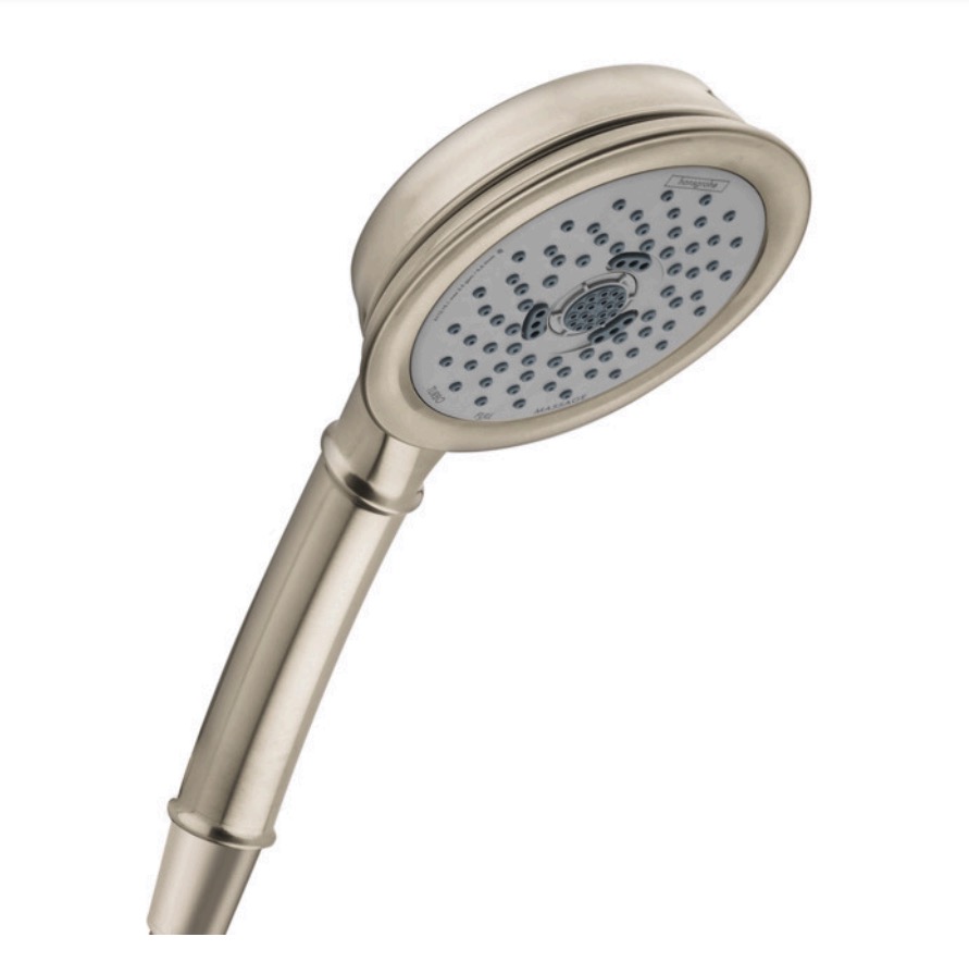 Hansgrohe 04753820 Croma 100 Classic 3-Jet Handshower Brushed Nickel