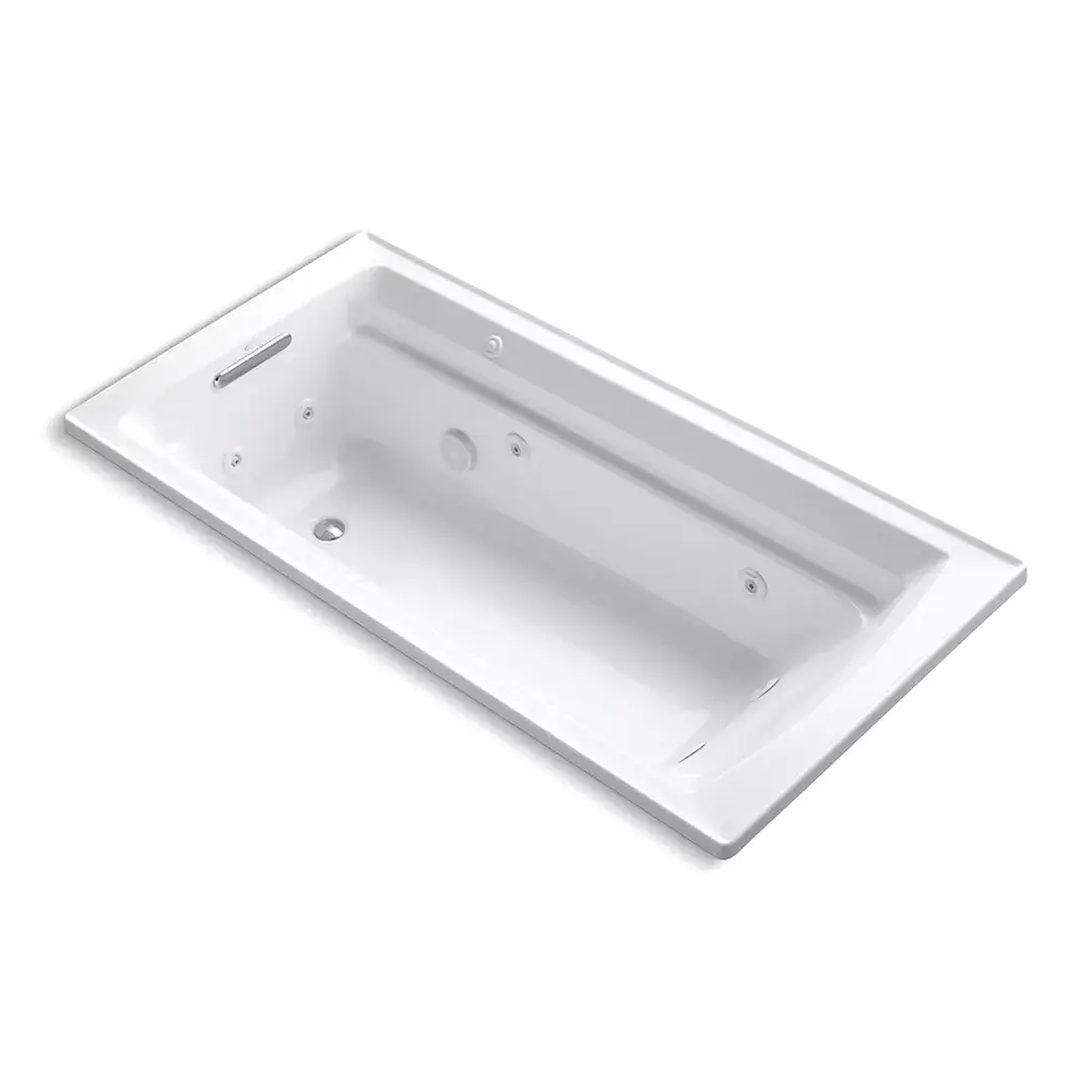 Kohler 1124-H-0 Archer 72" x 36" Drop-in Heated Whirlpool Bath White