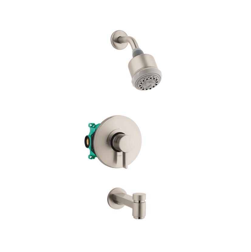 Hansgrohe 04906820 Clubmaster Pressure Balance Tub Shower Set Brushed Nickel