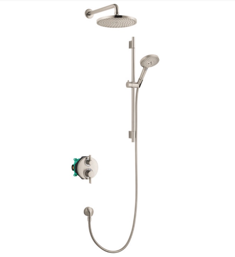 Hansgrohe 04915820 Raindance S Thermostatic Showerhead Wallbar Set Brushed Nickel