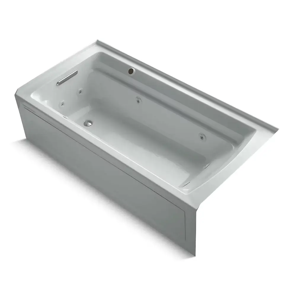 Kohler 1124-LAW-95 Archer 72" x 36" Alcove Whirlpool Heated Bath Left Drain Ice Grey