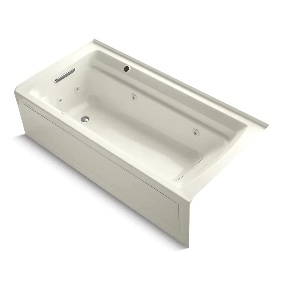 Kohler 1124-LAW-96 Archer 72" x 36" Alcove Whirlpool Heated Bath Left Drain Biscuit