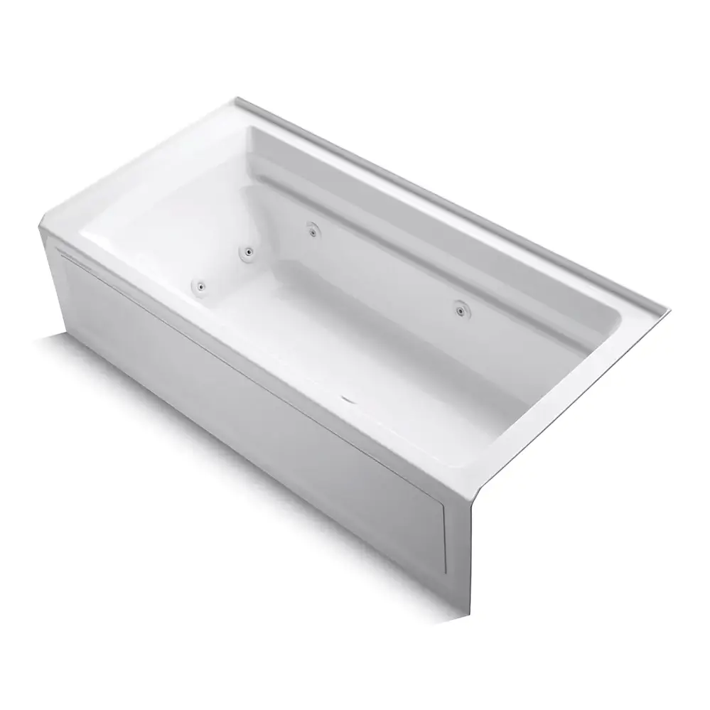 Kohler 1124-RA-0 Archer 72" x 36" Alcove Whirlpool Bath Right Drain White