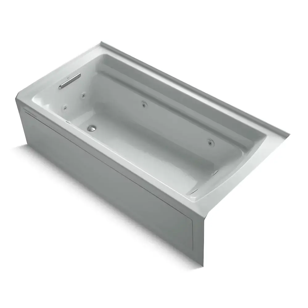 Kohler 1124-RA-95 Archer 72" x 36" Alcove Whirlpool Bath Right Drain Ice Grey