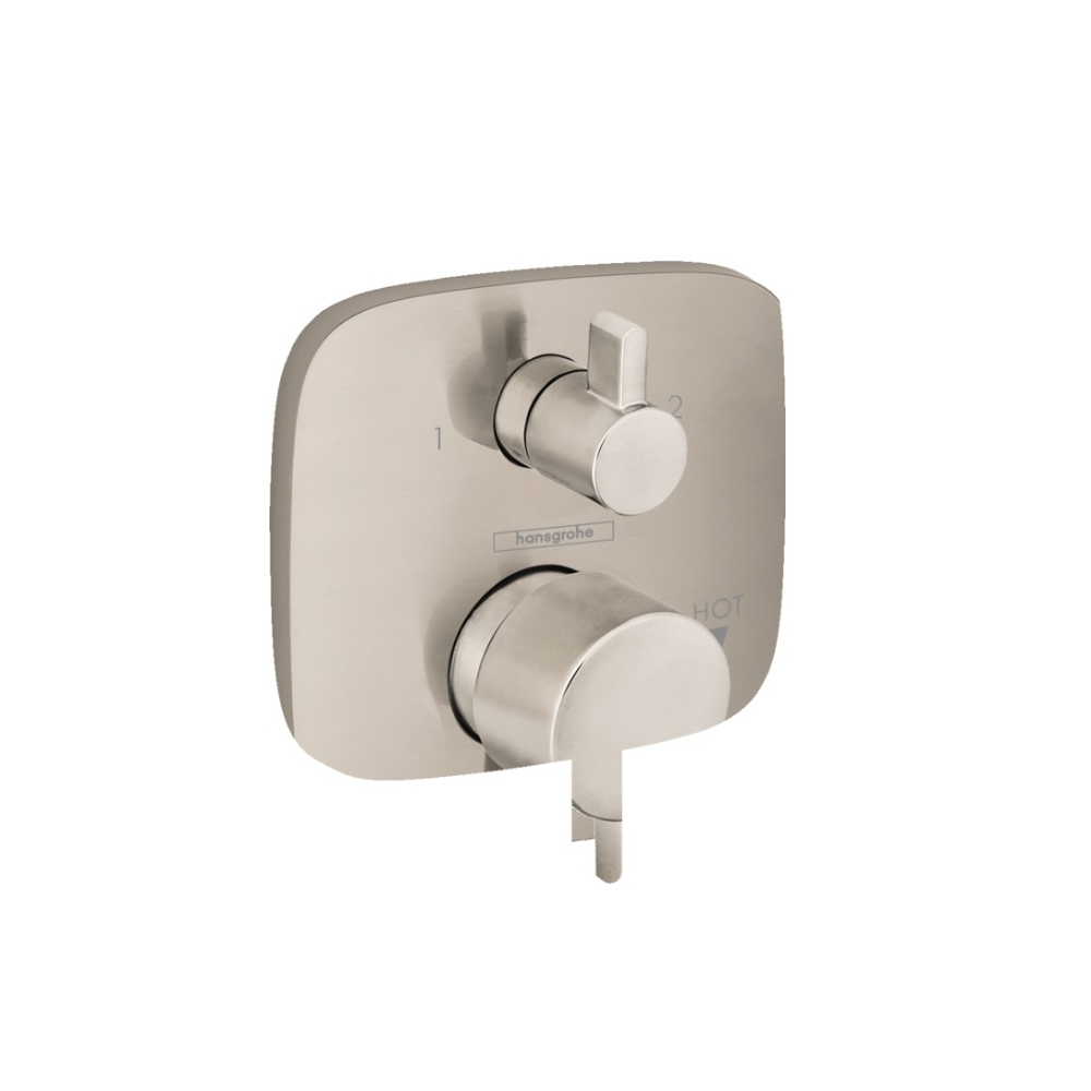 Hansgrohe 15864821 Ecostat Pressure Balance Trim Square With Diverter Brushed Nickel
