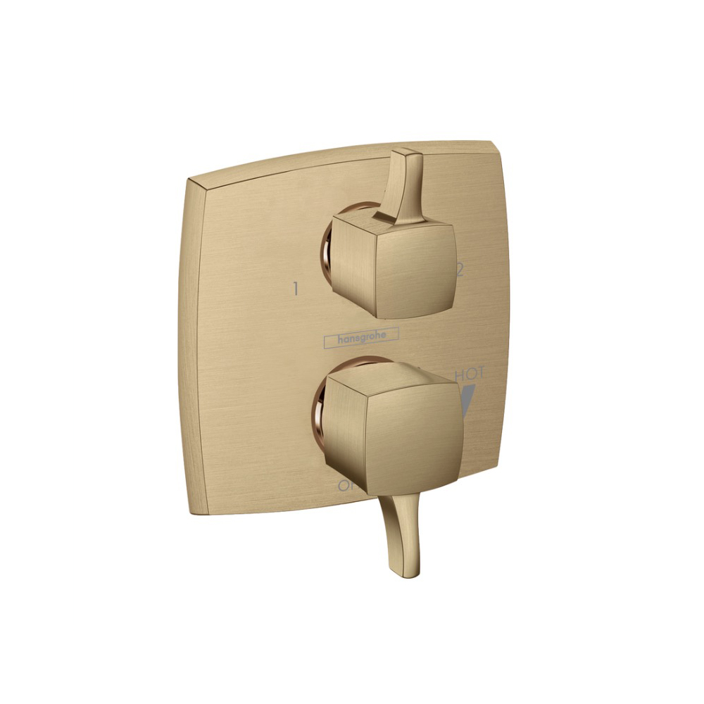 Hansgrohe 15865141 Ecostat Pressure Balance Trim Classic Square With Diverter Brushed Bronze