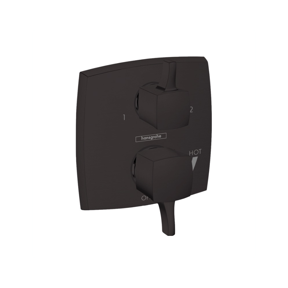 Hansgrohe 15865671 Ecostat Pressure Balance Trim Classic Square With Diverter Matte Black