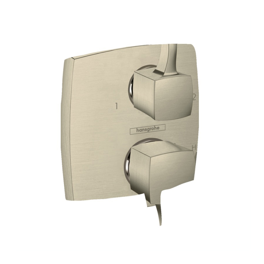 Hansgrohe 15865821 Ecostat Pressure Balance Trim Classic Square With Diverter Brushed Nickel