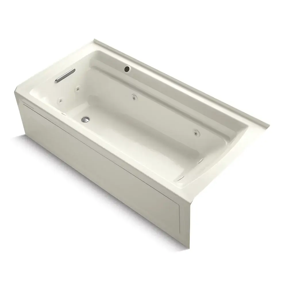 Kohler 1124-RAW-96 Archer 72" x 36" Alcove Whirlpool Heated Bath Right Drain Biscuit