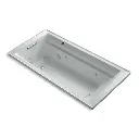 Kohler 1124-W1-95 Archer 72" x 36" Drop-in Whirlpool Heated Bath Ice Grey