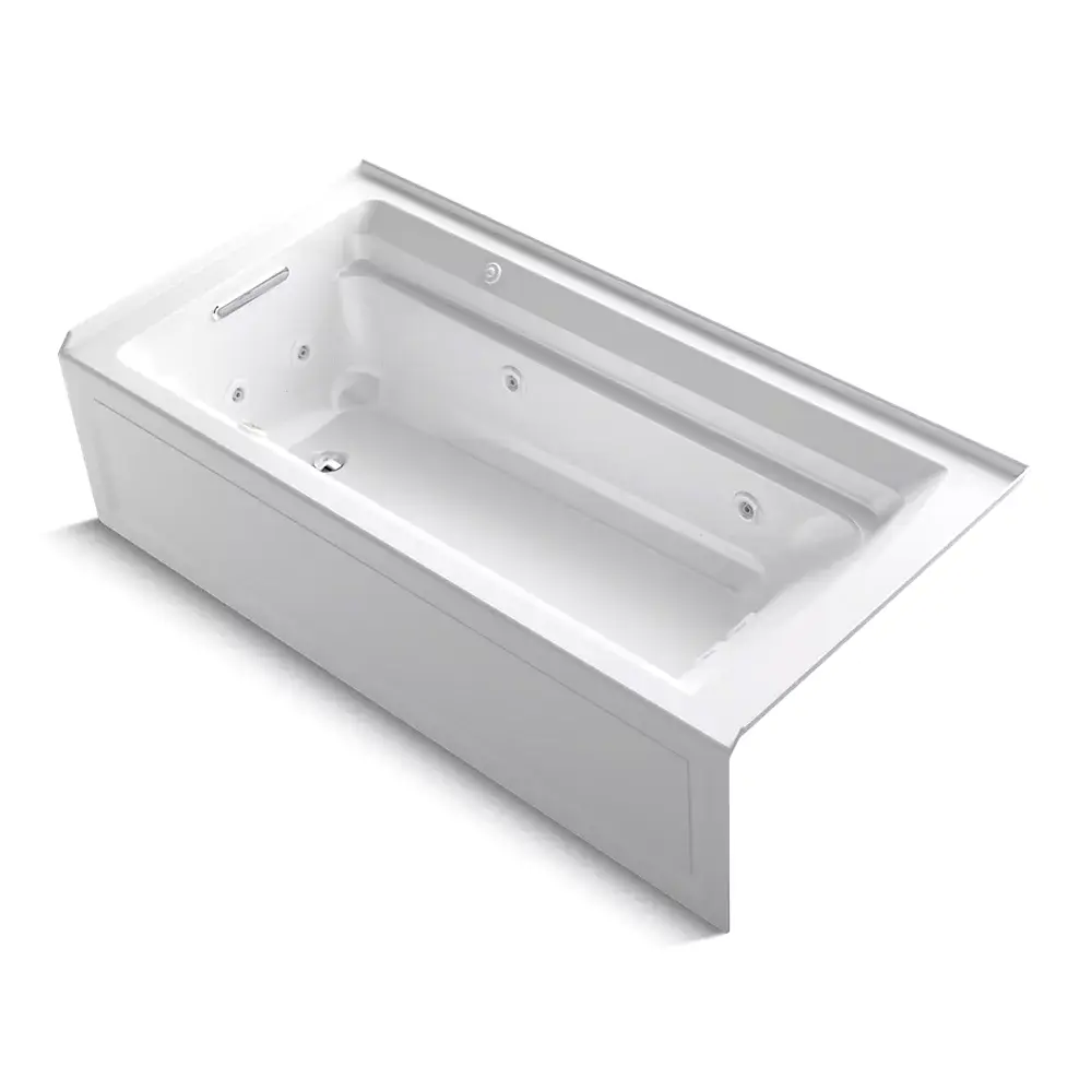 Kohler 1124-XGHLA-0 Archer 72" x 36" Alcove Heated Bubble Massage Air Bath Left Drain White