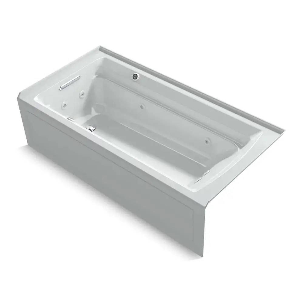 Kohler 1124-XGHLA-95 Archer 72" x 36" Alcove Heated Bubble Massage Air Bath Left Drain Ice Grey